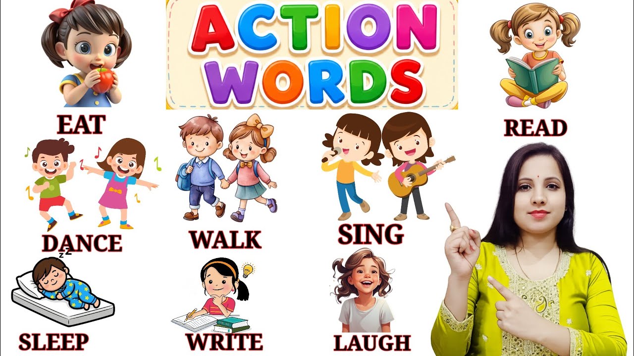 Action Words for Kids | Learn English Verbs with Fun Examples | Kids ...