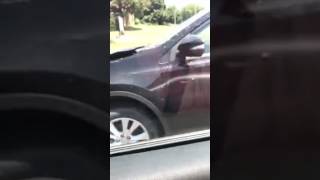 Poor Lady hit a Fire Hydrant