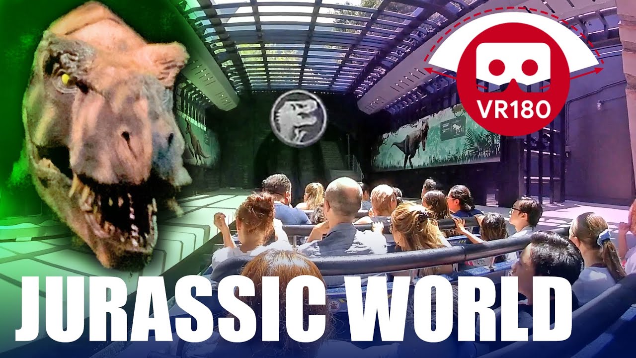 VR 180° Jurassic World Ride | Dinosaur Highlights at Universal Studios ...
