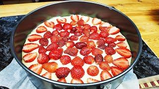 Всё смешал и в духовку! ПИРОГ С КЛУБНИКОЙ за 5 минут! Всё смешал и в духовку! ПИРОГ С КЛУБНИКОЙ за 5 минут!