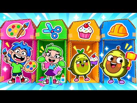 Jobs in the Cardboard World - Cardboard, Pretend Play and Careers MIX 📦 Jobs Chaka Kids Play & Grow