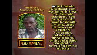 Peter Hippolyte THANK YOU