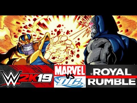 WWE 2k19 Created Superstar Royal Rumble Marvel VS DC Villians - YouTube
