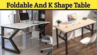 Foldable Table, k Shape Table, Study Table Office Table, Folding Istri Stand, Space-Saving Table, 