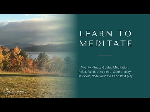 Learn To Meditate. Twenty Minute Guided Meditation. Relax. Fall back to sleep. Calm anxiety.