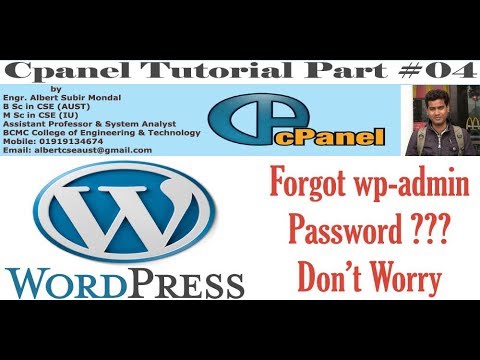 Cpanel Bangla Tutorial Part -03 (Reset Wordpress Password)