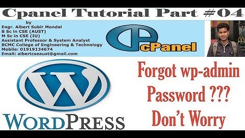 Cpanel Bangla Tutorial Part -03 (Reset Wordpress Password)