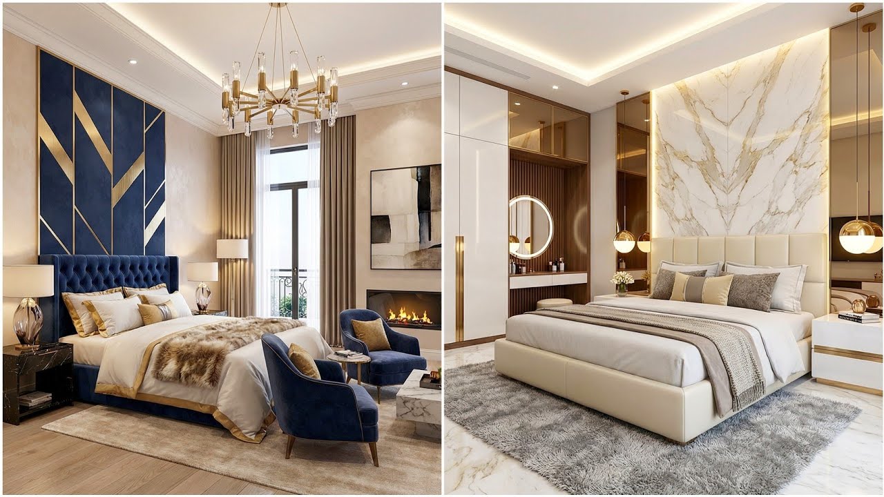 100 самых модных идей современного дизайна спальни 2026 года | Роскошный декор главной спальни и ...