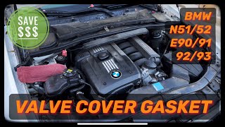 BMW 328i E90 How to replace Valve Cover Gasket N51/N52K E91 E92 E93 2006 - 2013