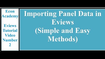Eviews - How to import Panel data in eviews