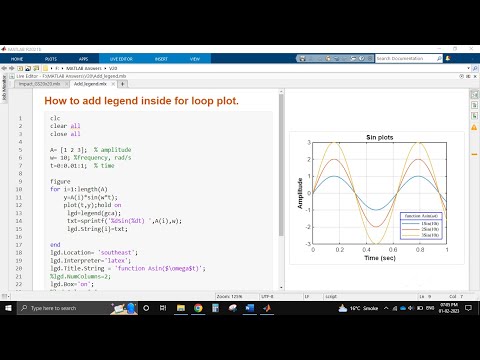 How to add legend with different name inside for loop. |MATLAB| #matlab #matlabtutorials
