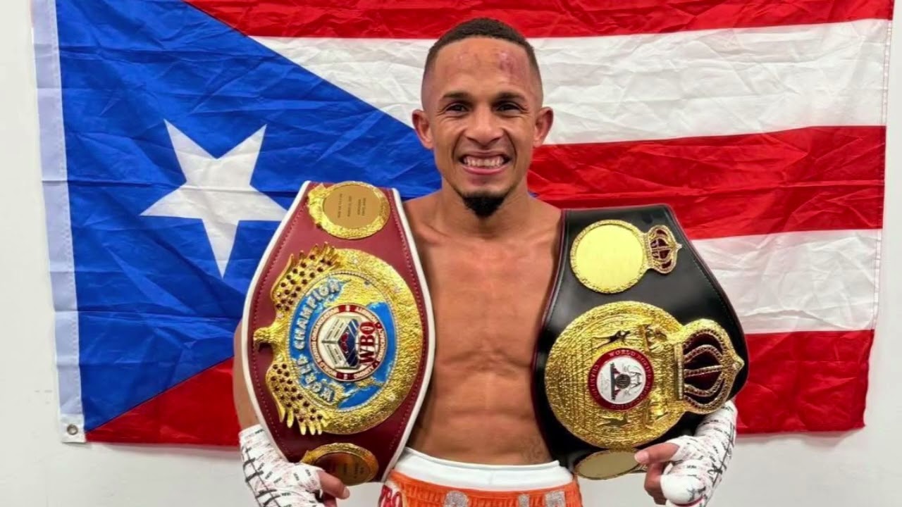 Рене Эль Чуло Сантьяго де Умакао из Пуэрто-Рико – новый объединенный чемпион мира в наилегчайшем ...