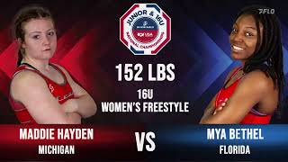 2023 16U U.S. Marine Corps Women’s Nationals: Maddie Hayden vs Mya Bethel: 152 Ibs Finals