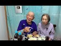 冷やっこ、寄せ豆腐とおに茶最高 重吉87歳 夏子88歳 2026.6.27