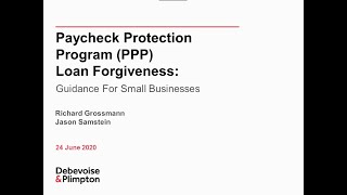Paycheck Protection Program (PPP): Loan Forgiveness: Guidance for Small Businesses