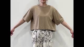 ホワイト クロップドTシャツ 16Y ユニクロ公式 | コットンオーバーサイズクロップドT