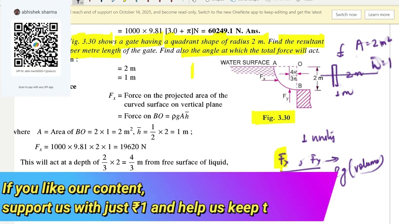 Fluid Mechanics Chapter 3 | Hydrostatic Forces | Example 3.23 Solution