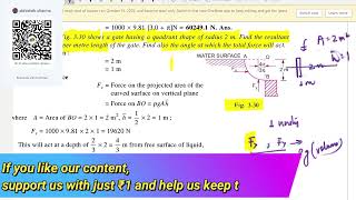 Fluid Mechanics Chapter 3 | Hydrostatic Forces | Example 3.23 Solution