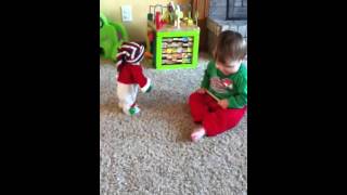Cooper & Quinn bouncy snowman (2011)