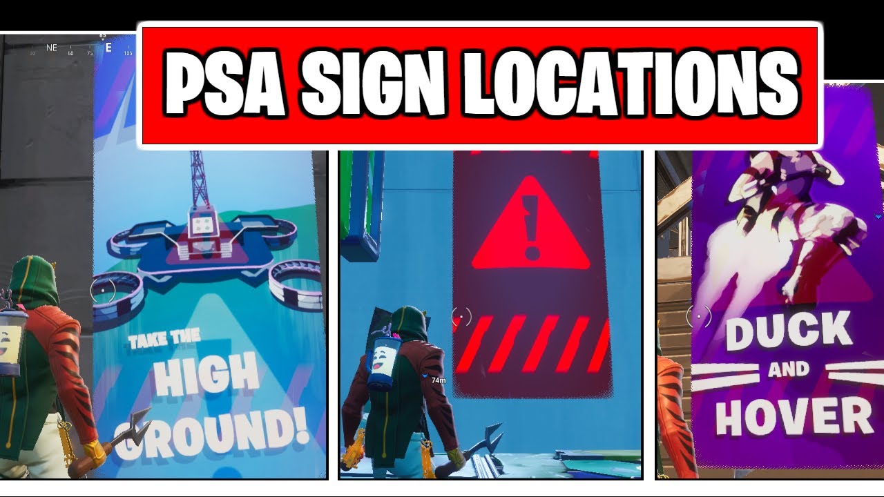Visit Different Public Service Announcement Signs (All Locations) | Season 9 Week 10 Challenges