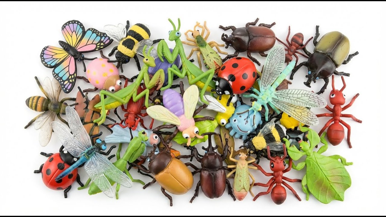 100 Insects for Kids: Ant, Beetle & Dragonfly Adventure | Toddler Learning Video