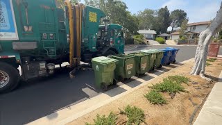 LA Sanitation Brand New Garbage Truck (37336) on yard waste 