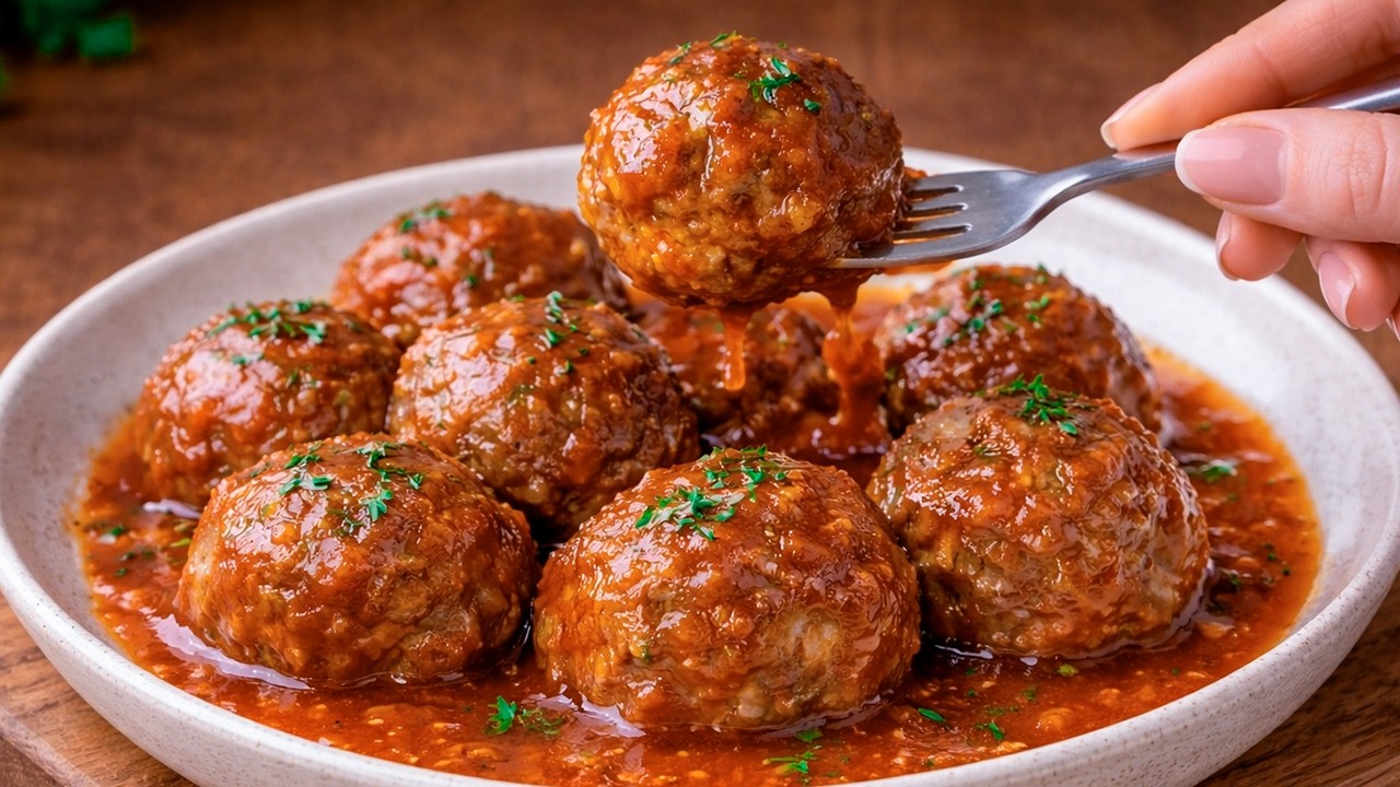 Эти мясные шарики в томатном соусе вам понравятся! Вкусно и просто!