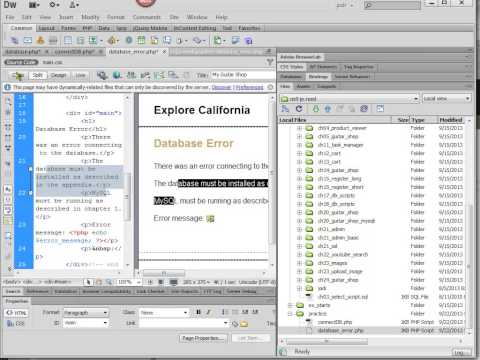PHP:  Connecting to a MySQL database