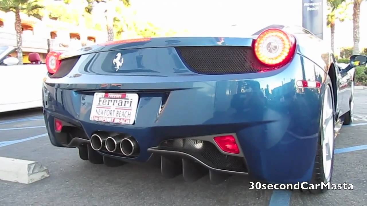 Blue Ferrari 458 Italia Start Up & Rev (Happy Holidays)