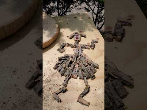 Organic Rustic art! #shorts #art #tree #bark #doll #fun # imagination