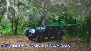 Softopper Truck Camping in Thunderstorm & Heavy Rain