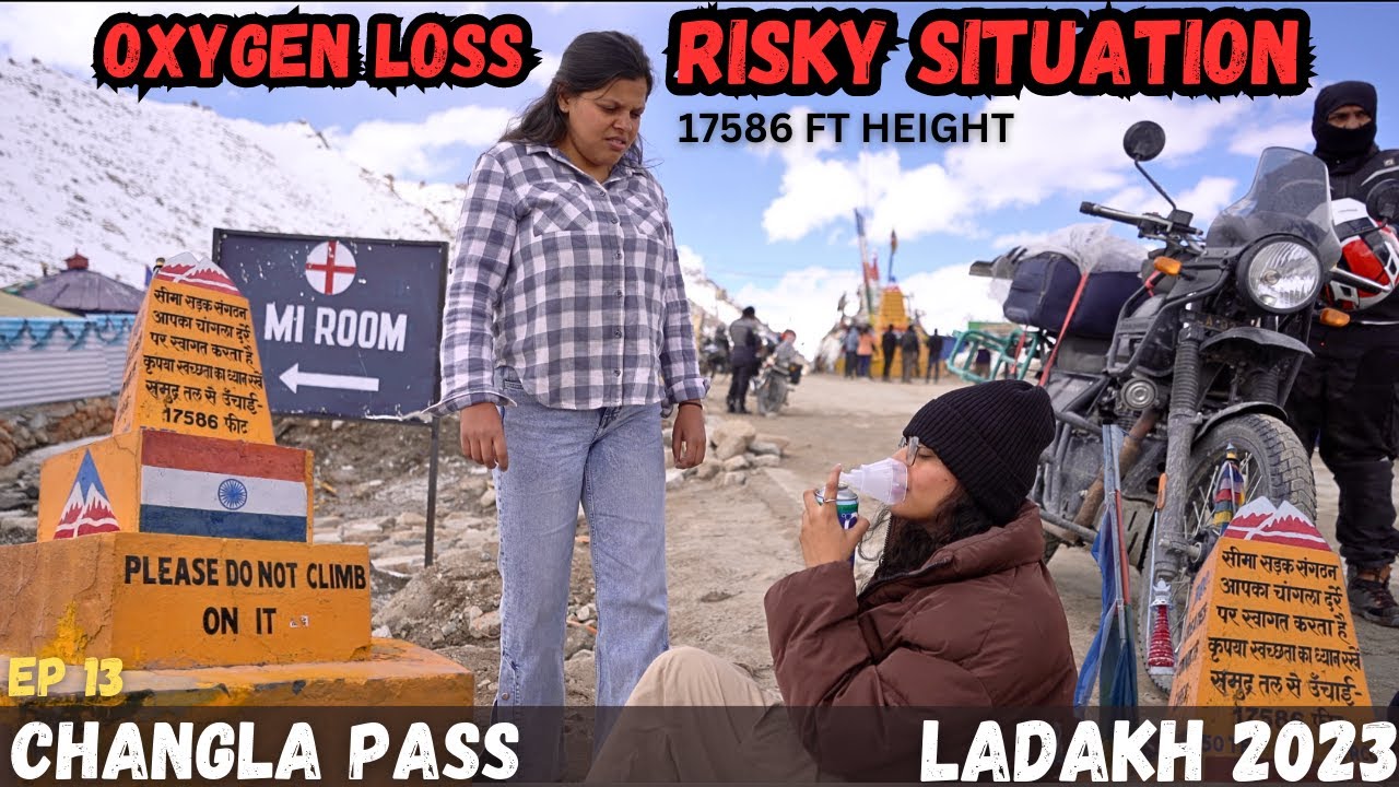 RISKY Situation at CHANGLA PASS - 17586 FT⎜LADAKH 2023⎜EP 13⎜Pangong lake ⎜Camping in India⎜LEH