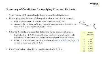 Control Charts for Variables - Part II
