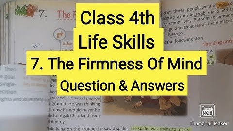 Class 4th || Life Skill || M V  || 7. The Firmness Of Mind || Question and Answers