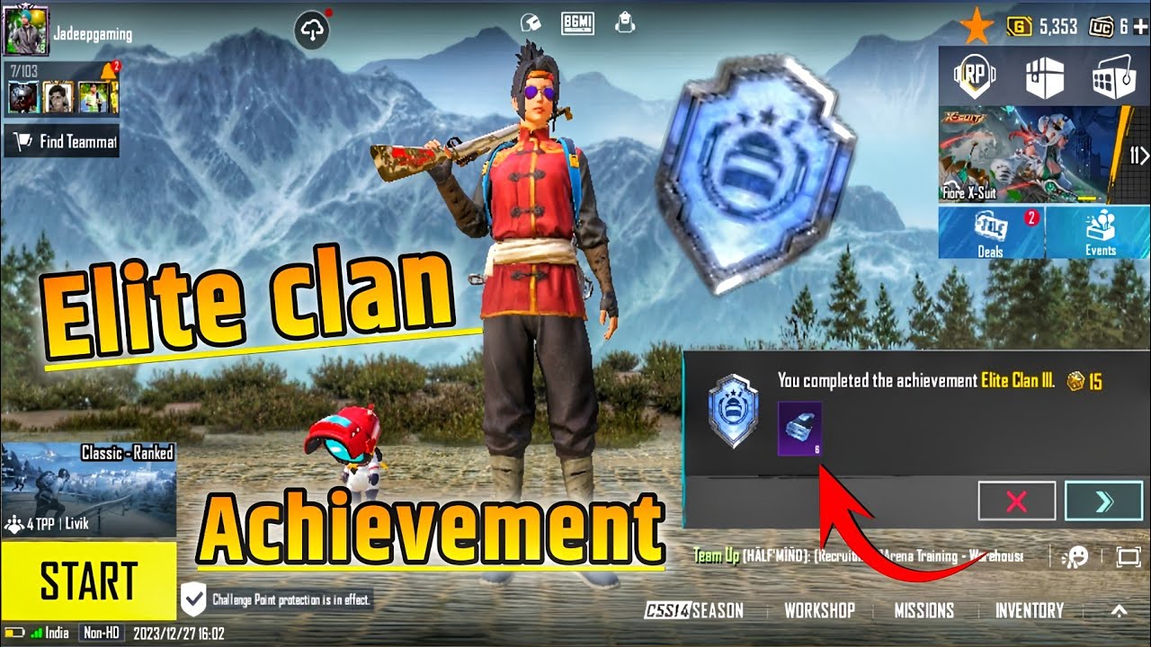 Easy Way To Complete Elite Clan Achievement In Bgmi || How To Complete Elite Clan Achievement