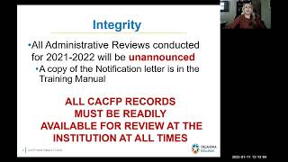 CACFP Meal Pattern Requirements FY22
