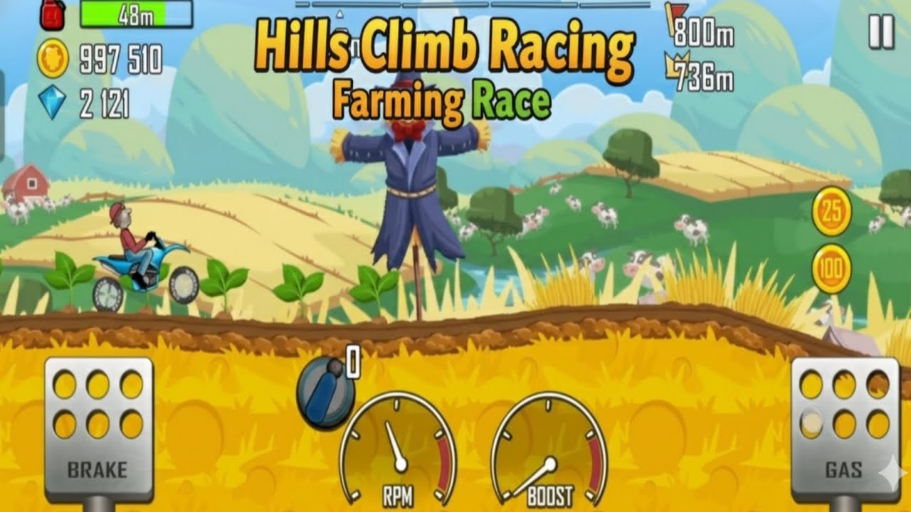 Hills climb racing game || Farming race gonna right ||