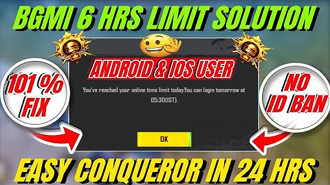 How to remove 6 hours limit in bgmi | how to play bgmi after 6 hours 😨