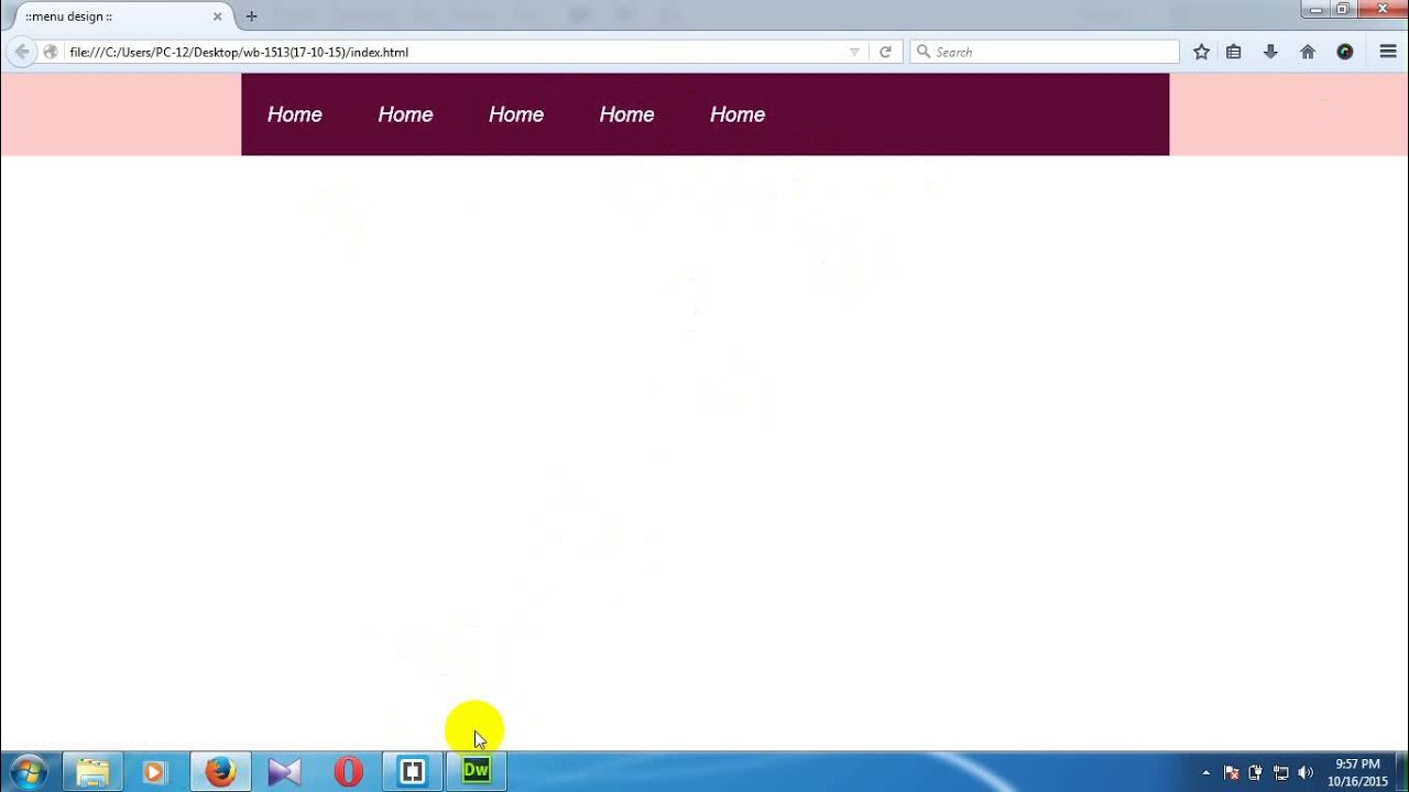 website menu design