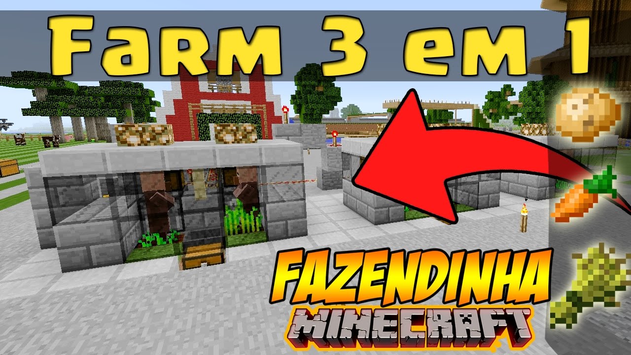 A Melhor Farm do Minecraft ( Cenoura - Batata - Trigo ) | Fazendinha ...