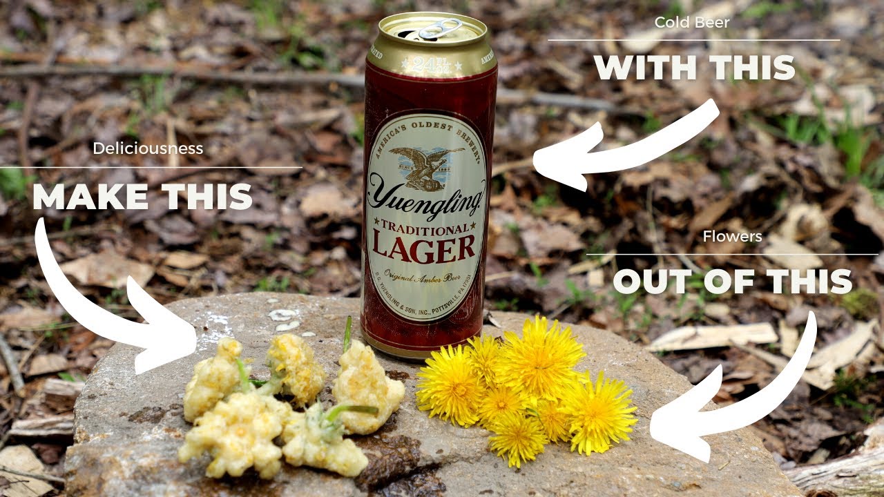 Beer Battered Dandelions Bushcraft Food, Campfire Cooking, Wild