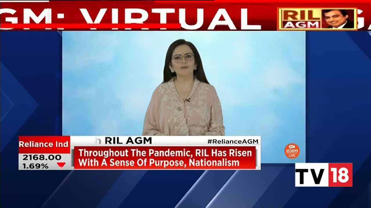 Nita Ambani Addresses Shareholders On COVID-19 Care Infrastructure | Reliance AGM 2021 | CNBC Tv18