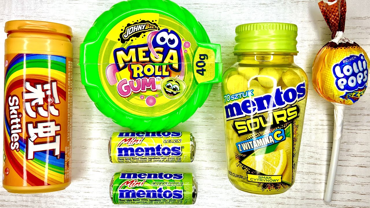 Some Lot's Of Mentos Mega Roll Skittles | Lollipops Unpacking | ASMR | Satisfying Video