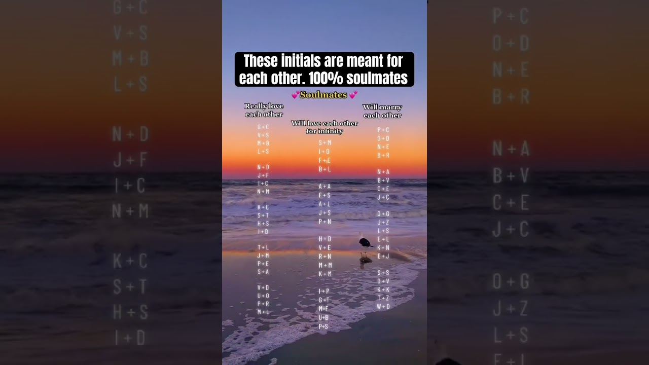 These initials belong together as they are soulmates 