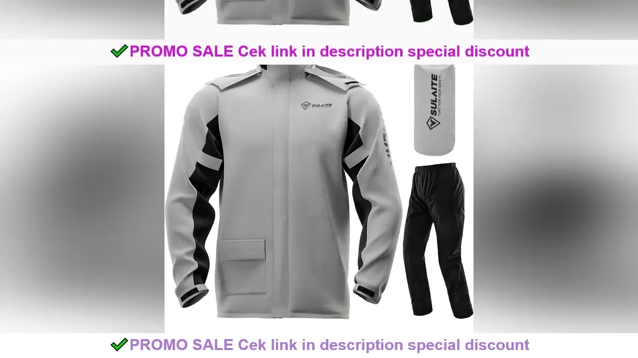 SULAITE Rain Suit Motorcycle Rain Gear Suit for Men & Women Jackets & Pants Reflective Waterproof Br
