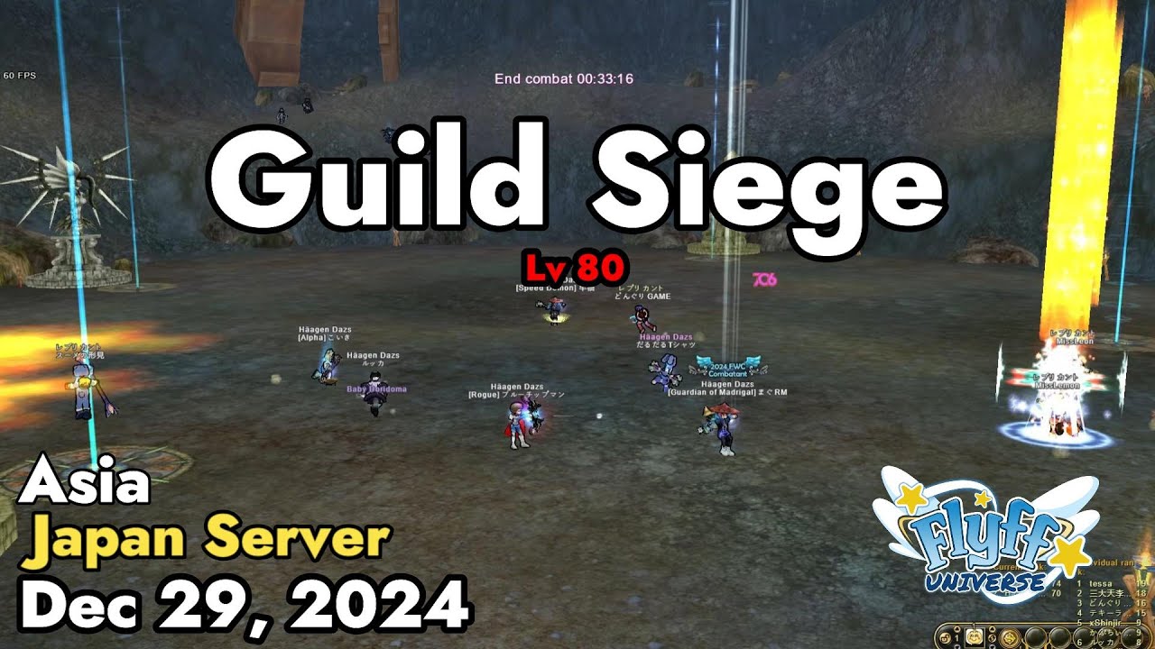 Guild Siege Lv 80 (Japan Server) December 29, 2024 | Flyff Universe