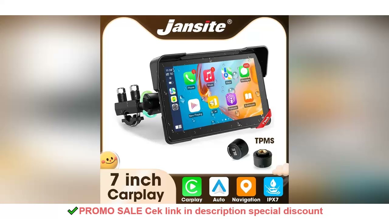 7 inch Motorcycle CarPlay Screen With TPMS GPS for Moto Navigation Display Screen Android Auto Digit