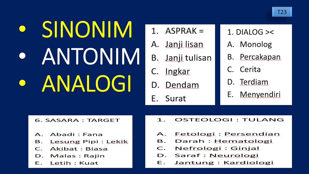SINONIM, ANTONIM & ANALOGI (TES KEMAMPUAN VERBAL)