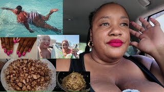 A Day in My Life: Cooking Chicken Alfredo, Swimming, Nails, Family Time and Eyebrow threading 💕