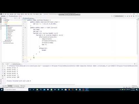 Sort an integer Array | Java | Bubble Sort Algorithm | IntelliJ IDEA | Ascending and descending |